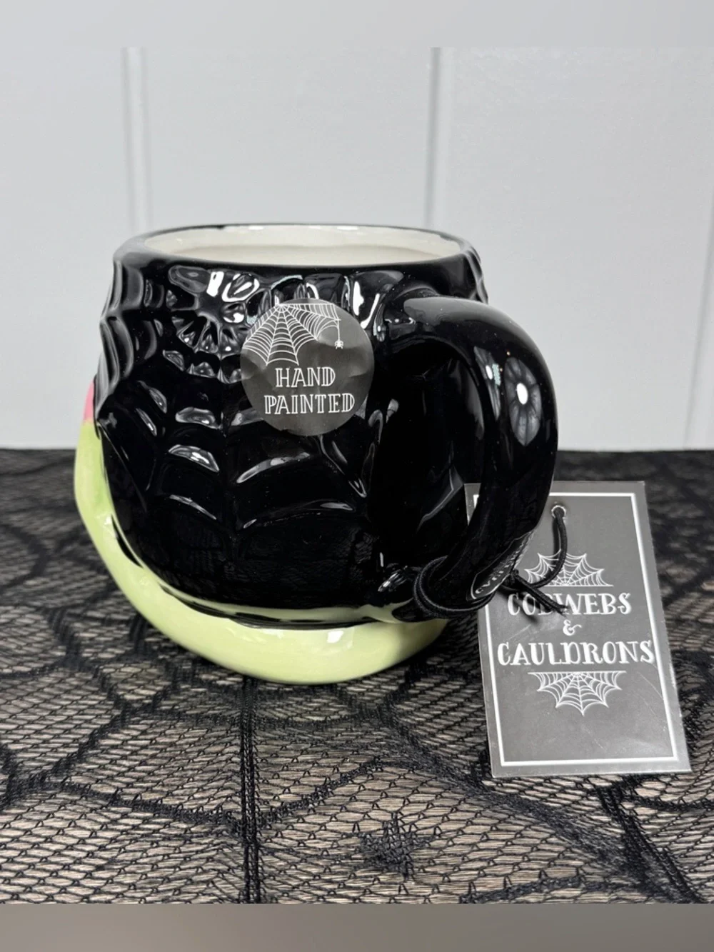 NEW Cobwebs & Cauldrons Witch Hands Spiderwebs Halloween Mug